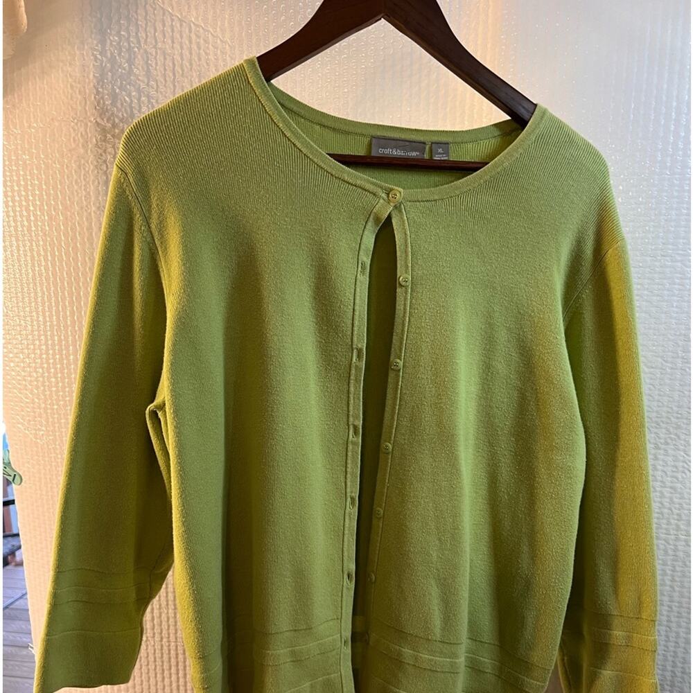 Croft and Barrow green open front button down cardigan. Women’s